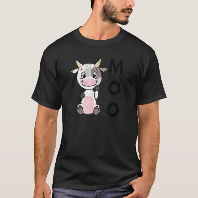 Moo Baby Cow Farmer Farm Animal Land Life T Shirt (Framsida)