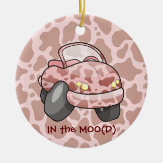 Moo Car Ceramic Ornament