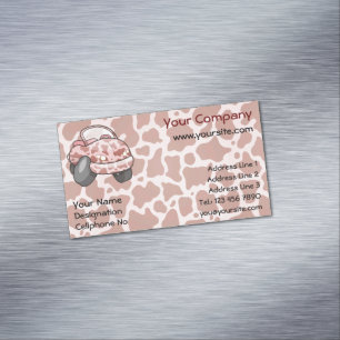 Moo Car Visitkortmagnet