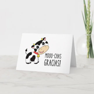 Moo-chas Gracias! Cute-tackkort (Vågrät) Kort