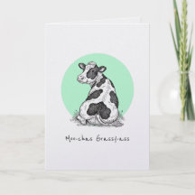Moo-chas Grassy-ass punny thank you funny card
