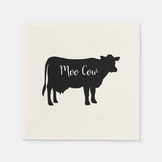 Moo Cow Barnyard Party Pappra Napkins Pappersservett (Framsidan)