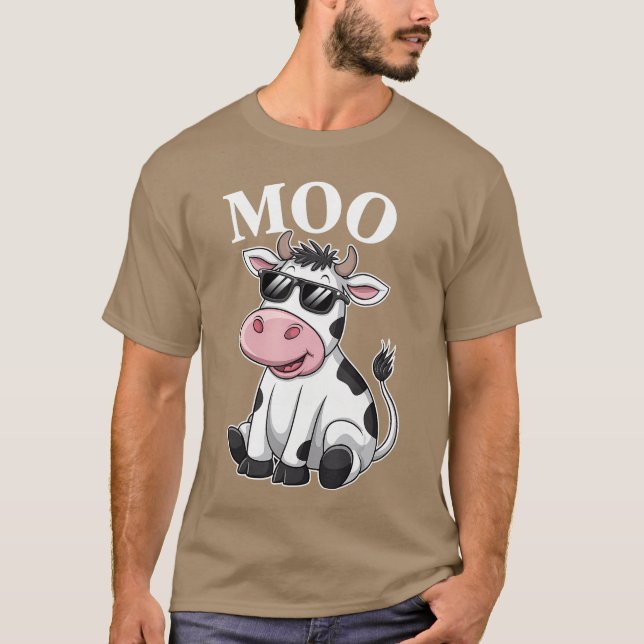 Moo Cow Funny Farmer Cow For Men Women Boys And Gi T Shirt (Framsida)