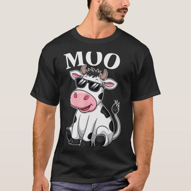 Moo Cow - Funny Farmer Cow For Men Women Kids Boys T Shirt (Framsida)