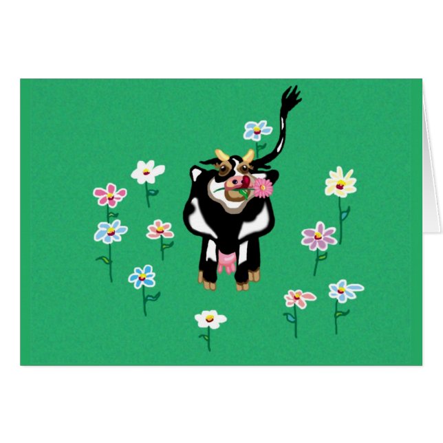Moo Cow Hälsningskort (Framsidan Horizontal)