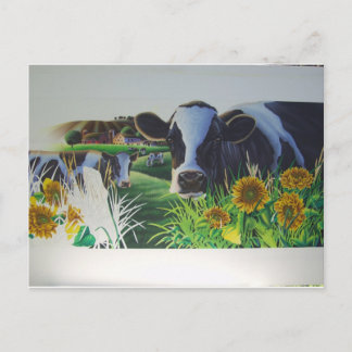 Moo Cow med SunFlowers Vykort