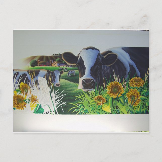 Moo Cow med SunFlowers Vykort (Framsida)