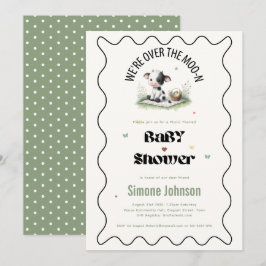 Moo Cow Picnic Baby Shower Theme Girls Inbjudningar