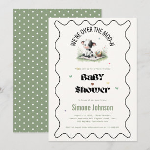 Moo Cow Picnic Baby Shower Theme Girls Inbjudningar