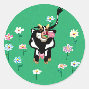 Moo Cow Runt Klistermärke