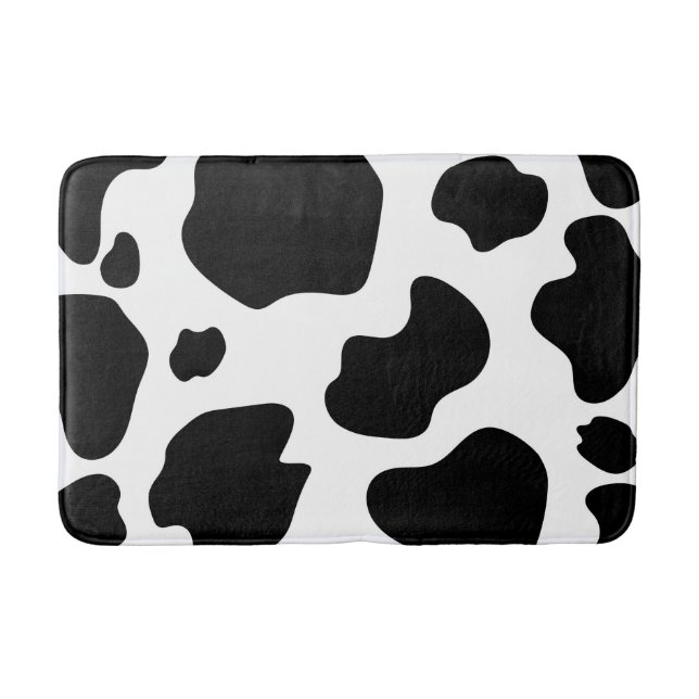 Moo Cow Spots Print Black & White Rustic-grupp Badrumsmatta (Framsidan)
