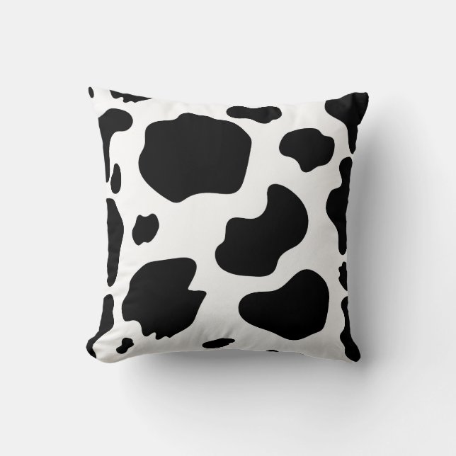 Moo Cow Spots Print Black & White Rustic-grupp Kudde (Framsida)