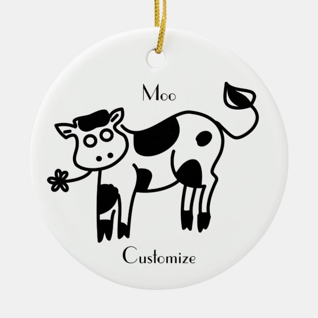 Moo Cow Thunder_Cove Julgransprydnad Keramik (Framsidan)