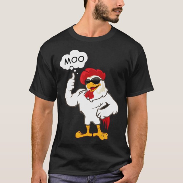 MOO  CowChicken Moo  Chicken  Farm Animals T Shirt (Framsida)
