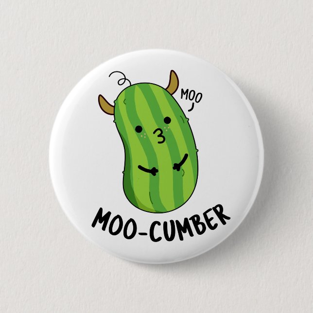Moo-cumber Funny Veggie Cucumber Pun Knapp (Framsida)