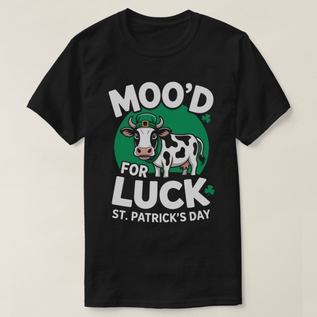 Moo’d for Luck – Funny Cow St. Patrick’s Day Tee (Design framsida)