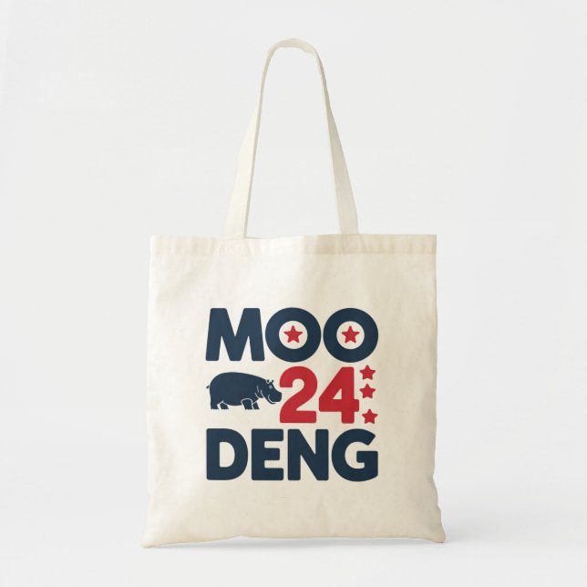 Moo Deng 2024 Moo Deng Moo Deng Cute Baby Hippo Tygkasse (Framsidan)