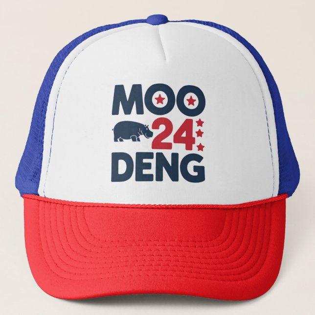 Moo Deng 2024 Moo Deng Moo Deng Söt Bebis Flodhäst Keps (Framsida)