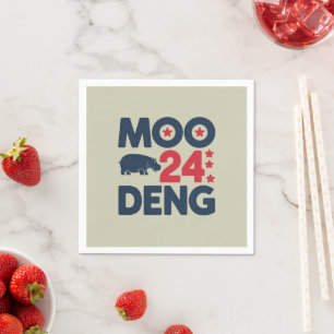 Moo Deng 2024 Moo Deng Moo Deng Söt Bebis Flodhäst Pappersservett