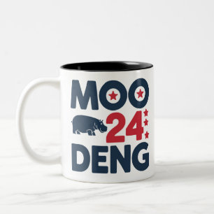 Moo Deng 2024 Moo Deng Moo Deng Söt Bebis Flodhäst Två-Tonad Mugg
