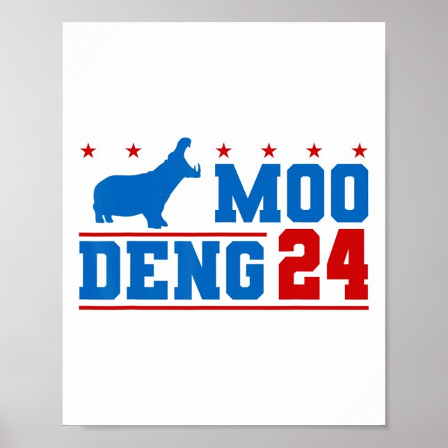 Moo Deng 24 Funny Hippo Moo Deng Zoo Hippopotamus Poster (Framsidan)