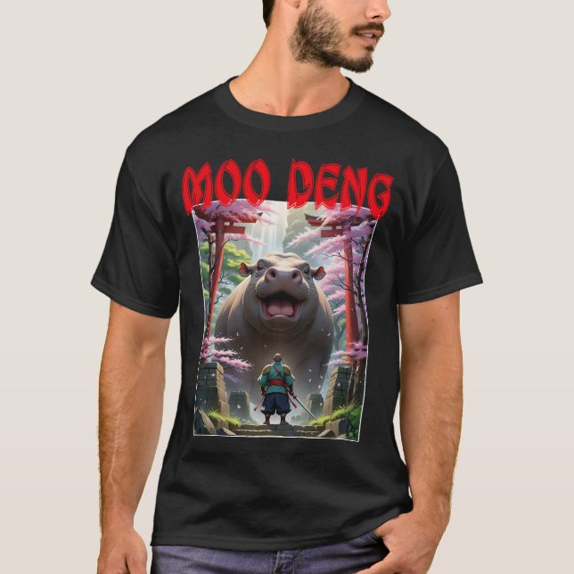 Moo Deng Anime T Shirt (Framsida)