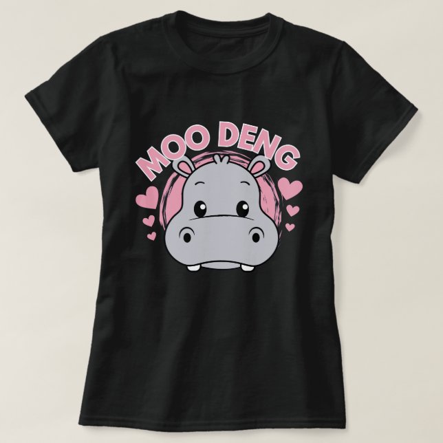 Moo Deng - Baby Pygmy Hippo T Shirt (Design framsida)