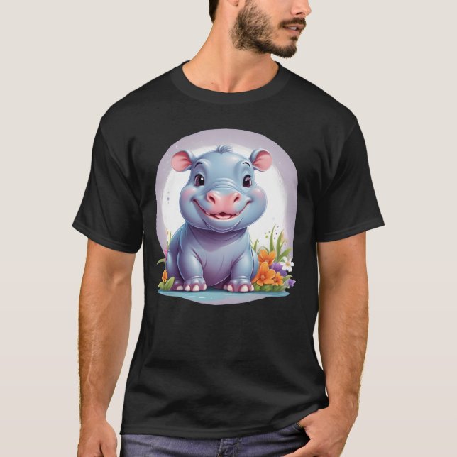 moo deng baby roligt t shirt (Framsida)