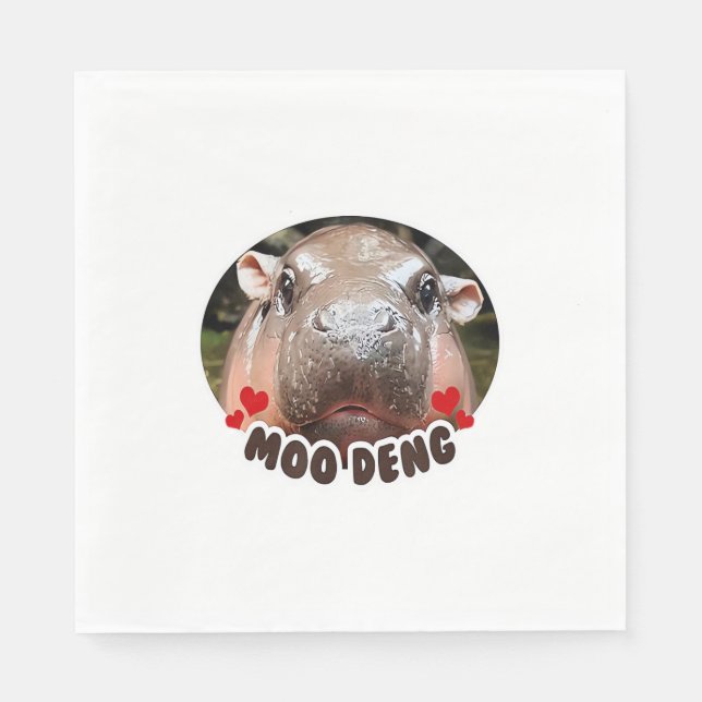 MOO-DENG BERÖMD BABY PIGMY HIPPO MOODENG - AV PAPPERSSERVETT (Framsidan)