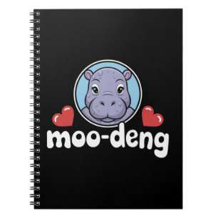 Moo Deng Bouncy Gris i Thai Bild Baby Hippo Anteckningsbok