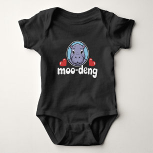 Moo Deng Bouncy Gris i Thai Bild Baby Hippo T Shirt