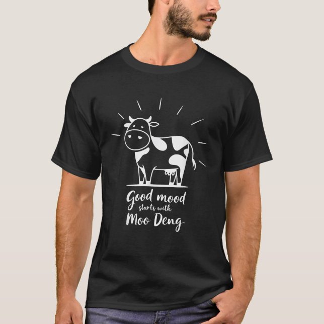 Moo Deng Bra Mood Minimalist T Shirt (Framsida)
