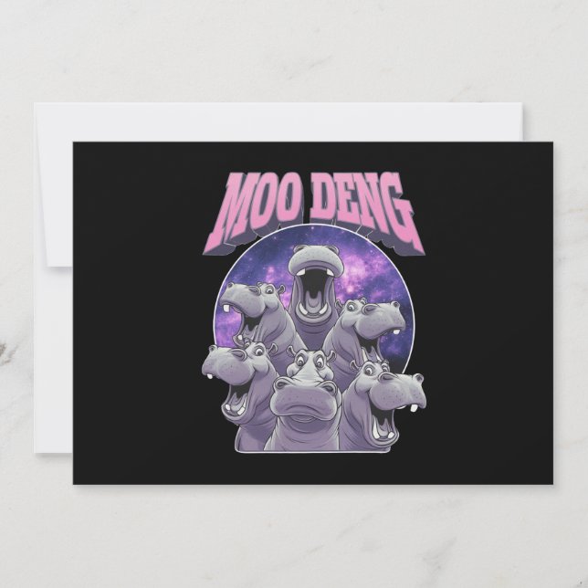 MOO-DENG DEN BERÖMDA BABY DVÄRGHIPPO MOODENG INBJUDNINGAR (Framsida)