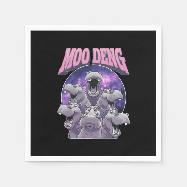 MOO-DENG DEN BERÖMDA BABYPYGMÉFLODHÄSTEN MOODENG PAPPERSSERVETT (Framsidan)