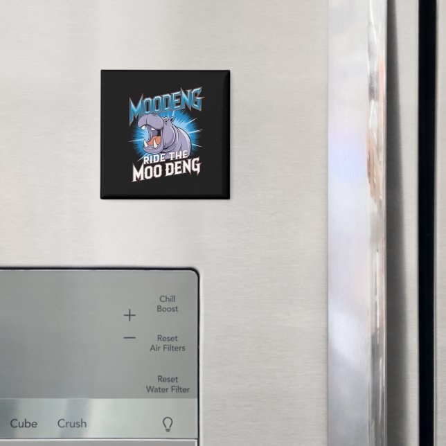 MOO DENG Flodhäst Rida på MOO DENG Magnet (In Situ (Fridge))