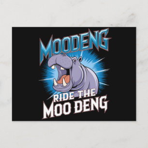 MOO DENG Flodhäst Rida på MOO DENG Vykort