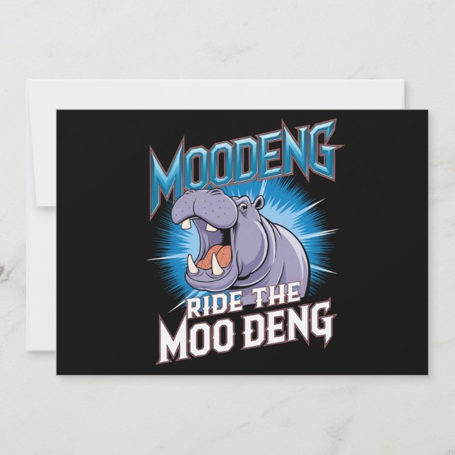 MOO DENG Flodhäst Ritt MOO DENG Inbjudningar (Framsida)