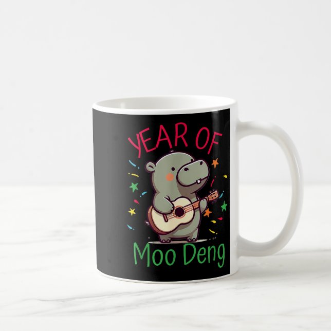 Moo Deng Is A Pygmy Hip Happy New Year Funny  Kaffemugg (Höger)