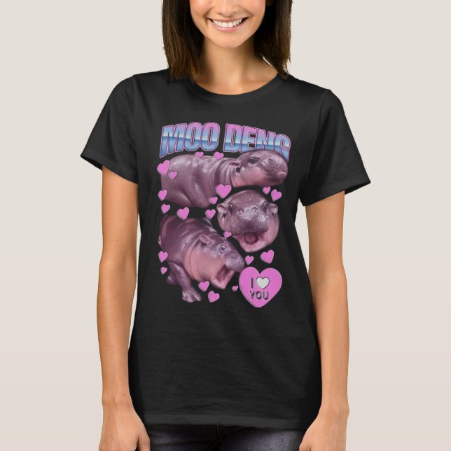 Moo deng, jag kärlek du baby hippo T-Shirt (Framsida)