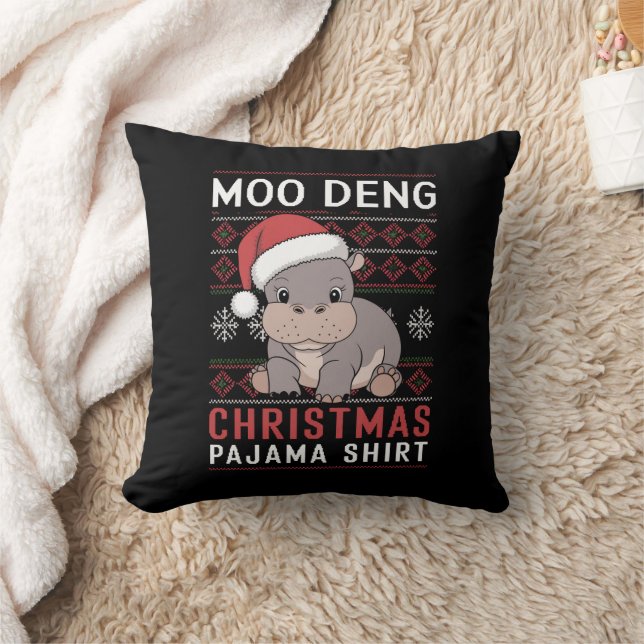 Moo Deng jul Pajama Matching Family Kudde (Filt)