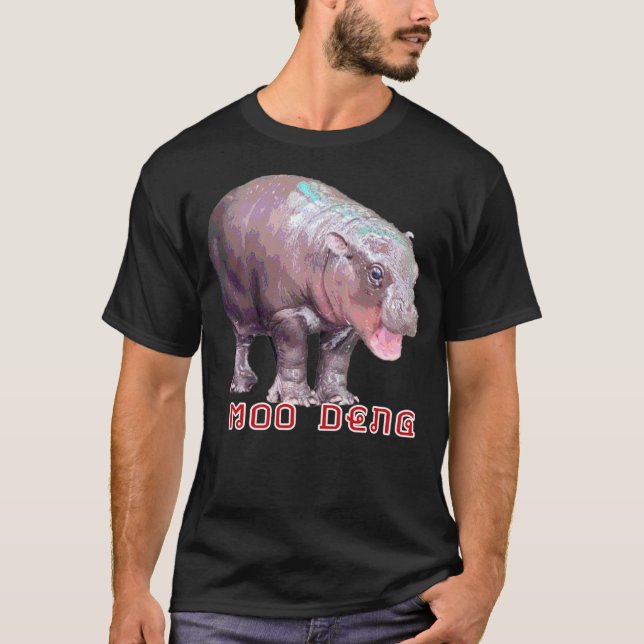 Moo Deng Pygmy Baby HIppo Hippopotamus Zoo Animal  T Shirt (Framsida)