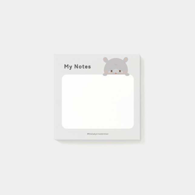 Moo Deng Pygmy Hippo Post-it Block (Framsida)