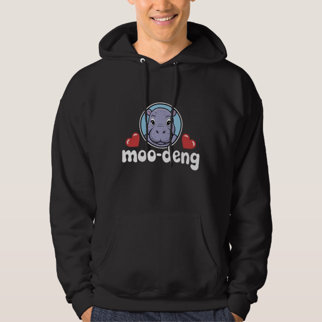 Moo Deng Studsugg gris i thailändsk bild Babyflodh Hoodie (Framsida)
