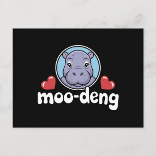 Moo Deng Studsugga gris i thailändsk bild Babyflod Vykort