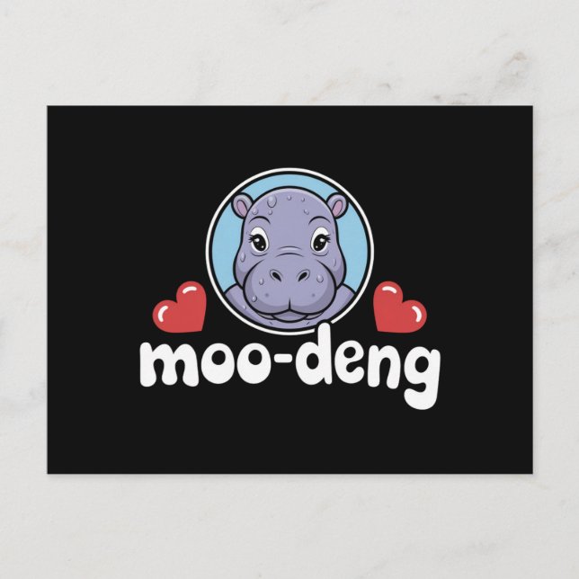 Moo Deng Studsugga gris i thailändsk bild Babyflod Vykort (Framsida)