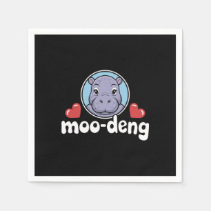Moo Deng Studsugga i thailändsk bild Babyflodhäst Pappersservett