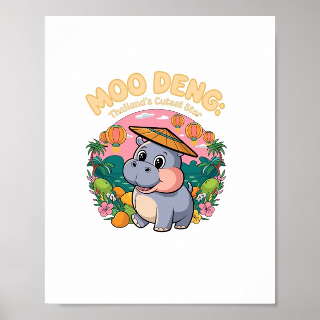 Moo Deng, Thailand cutest star, Bouncy Gris baby H Poster (Framsidan)