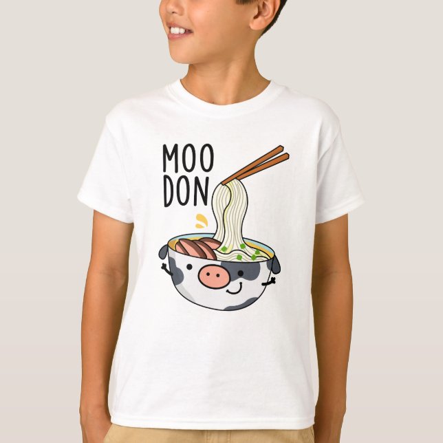 Moo-don Funny Udon Pun T Shirt (Framsida)