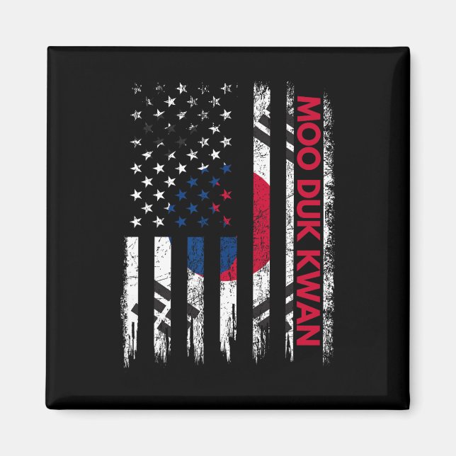Moo Duk Kwan Karate Martial Arts Training Koref Magnet (Framsidan)