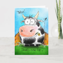 Moo Elak Grattis på födelsedagen-Tecknad-kort Kort